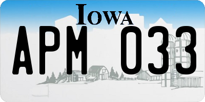 IA license plate APM033