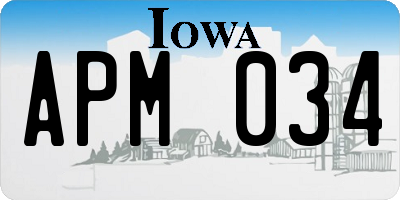 IA license plate APM034