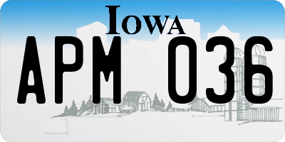 IA license plate APM036