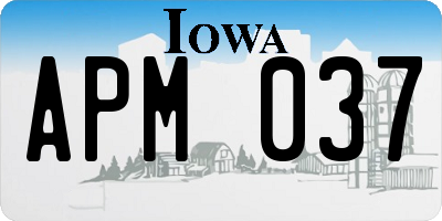 IA license plate APM037