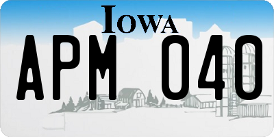 IA license plate APM040