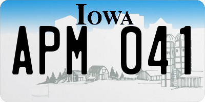 IA license plate APM041