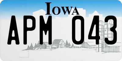 IA license plate APM043