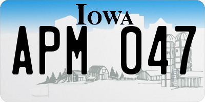 IA license plate APM047