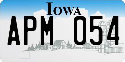 IA license plate APM054