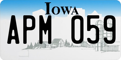 IA license plate APM059