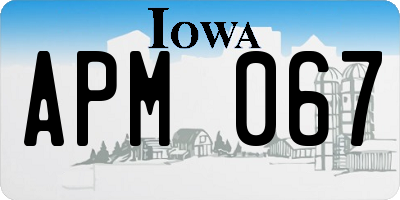 IA license plate APM067