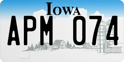 IA license plate APM074