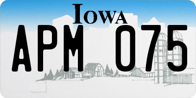 IA license plate APM075