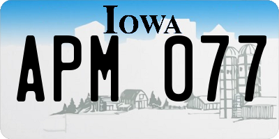 IA license plate APM077