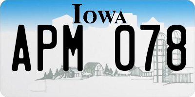 IA license plate APM078