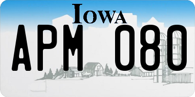 IA license plate APM080