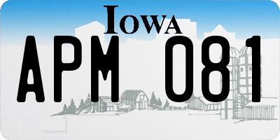 IA license plate APM081