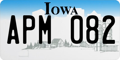 IA license plate APM082