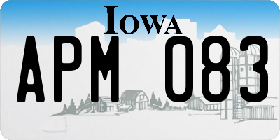 IA license plate APM083