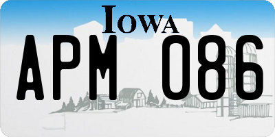 IA license plate APM086