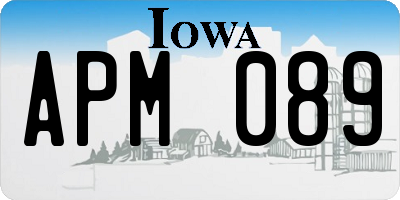 IA license plate APM089
