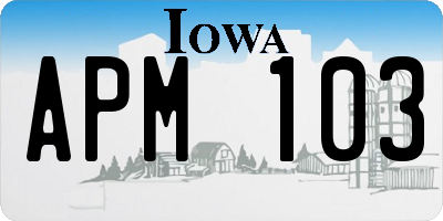 IA license plate APM103