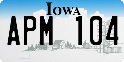 IA license plate APM104