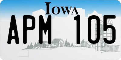 IA license plate APM105