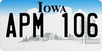 IA license plate APM106