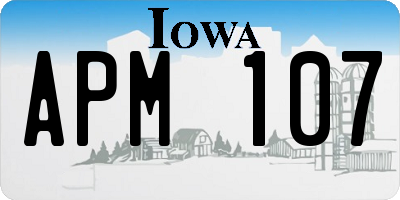IA license plate APM107