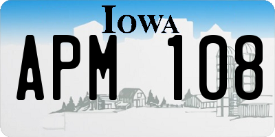 IA license plate APM108