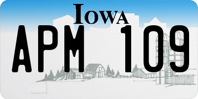 IA license plate APM109