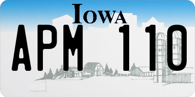 IA license plate APM110