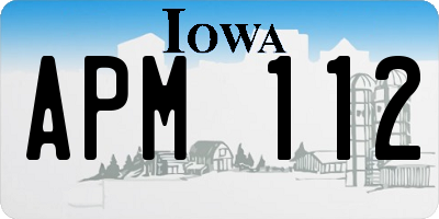 IA license plate APM112