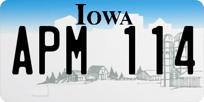 IA license plate APM114