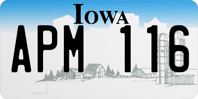 IA license plate APM116