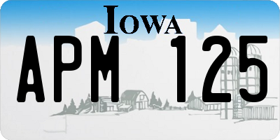 IA license plate APM125