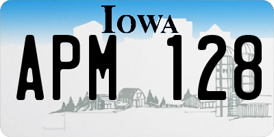 IA license plate APM128