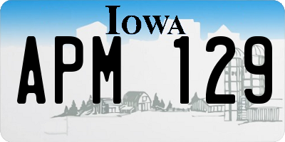 IA license plate APM129