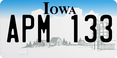 IA license plate APM133