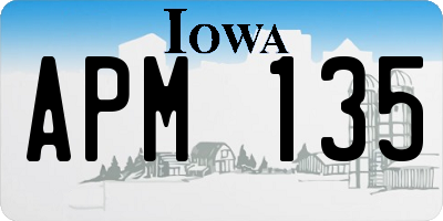 IA license plate APM135
