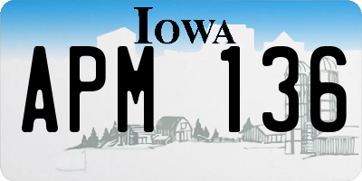 IA license plate APM136