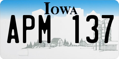 IA license plate APM137