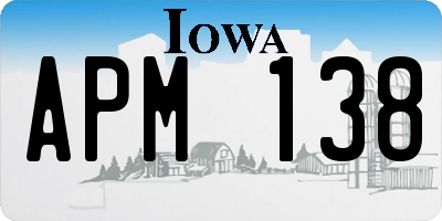 IA license plate APM138