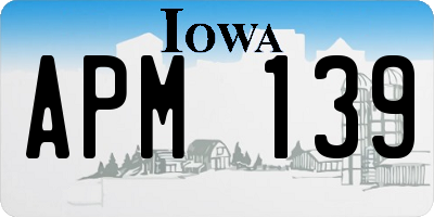 IA license plate APM139