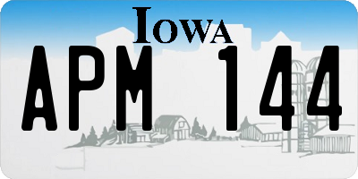 IA license plate APM144