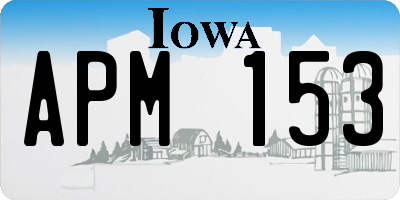 IA license plate APM153