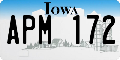 IA license plate APM172