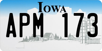 IA license plate APM173