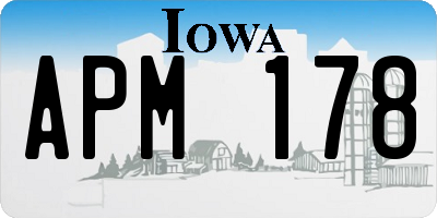 IA license plate APM178