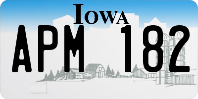 IA license plate APM182