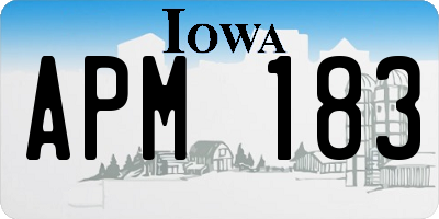 IA license plate APM183