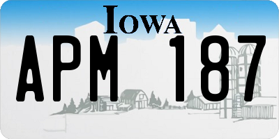 IA license plate APM187