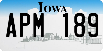 IA license plate APM189